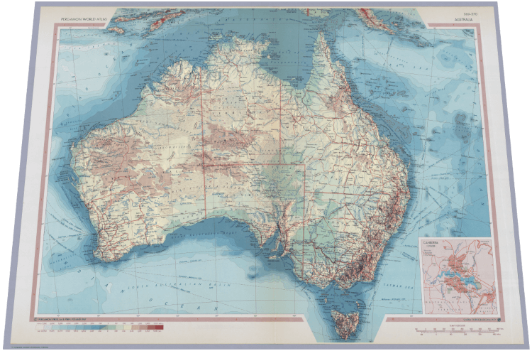 Preview of Historical Topographic rendering of Australia
