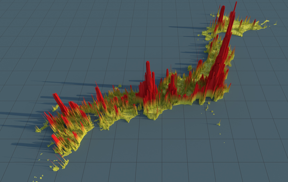 Preview of Population Density rendering of Japan