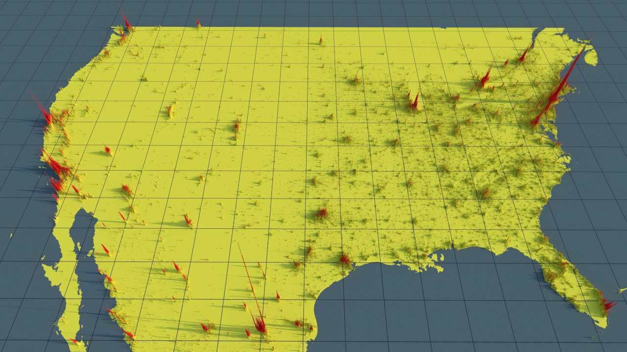Preview of Population Density rendering of The United States of America