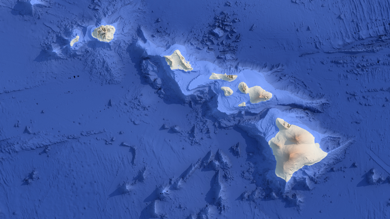 Preview of Shaded Relief rendering of Hawaii