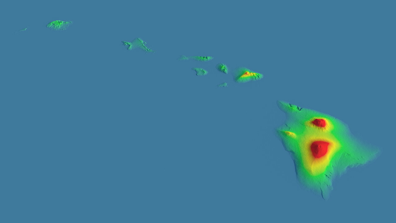 Preview of Terrain Heightmap rendering of Hawaii